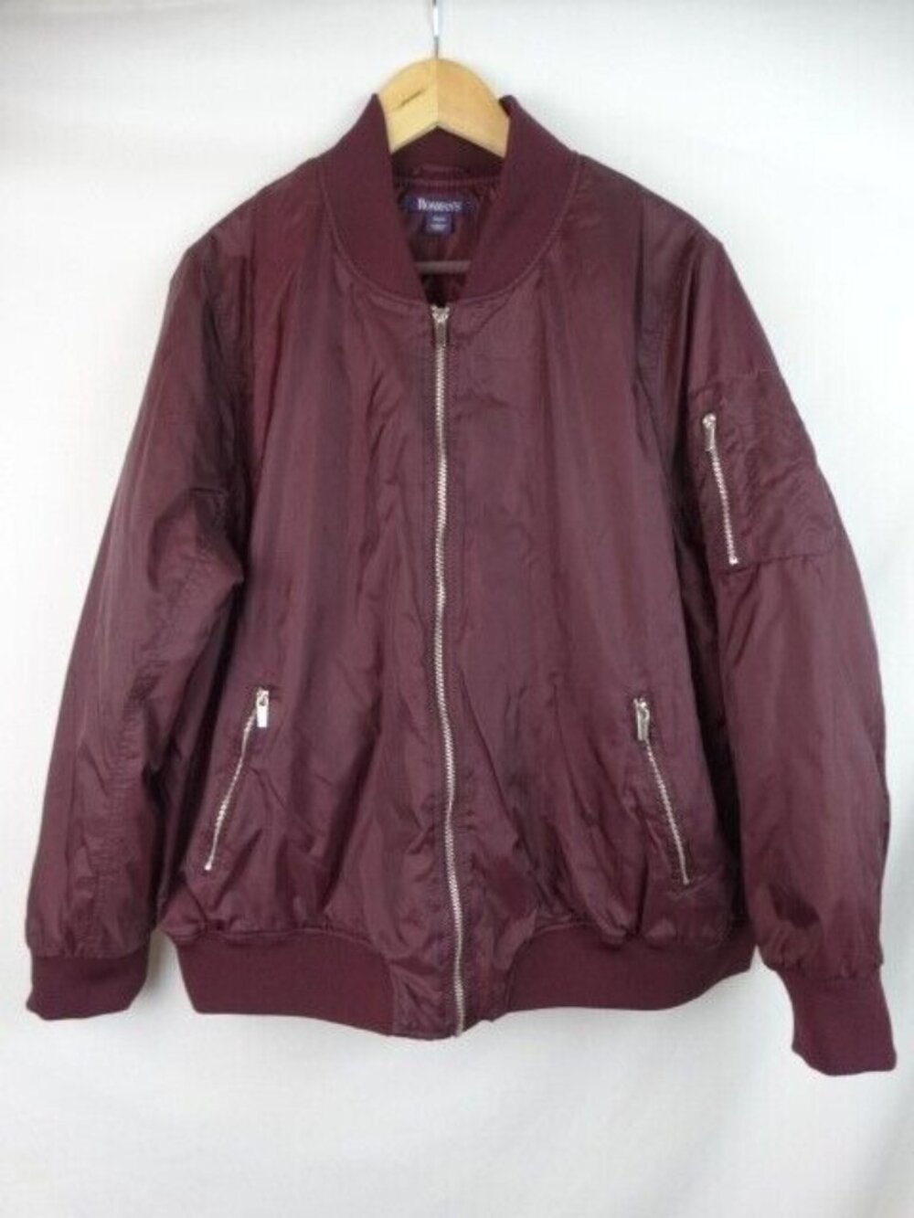 Roaman's Women's Jacket Size Large 18/20 Dark Purple Puffy Coat Jacket Full Zip